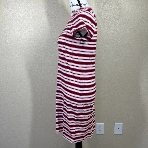 Gap pink dress women striped t shirt dress short sleeve with pocket size S - Picture 10 of 11